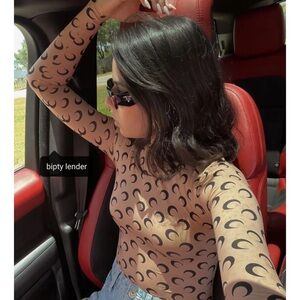 Marine Serre Fitted Moon Print Top